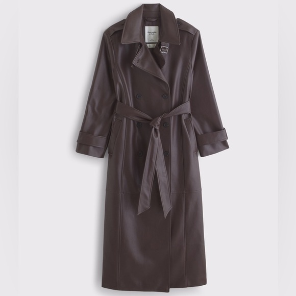 Abercrombie & Fitch Jackets & Blazers - Abercrombie Vegan Leather Trench Coat – Petite Small